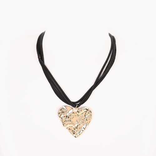 عقد قماش تشوكر دورين بقلب كبير مموج من البارو