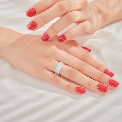 خاتم انيق عريض ملون