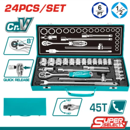 طقم حبوب TOTAL 24 Pcs 1/2" THT121242