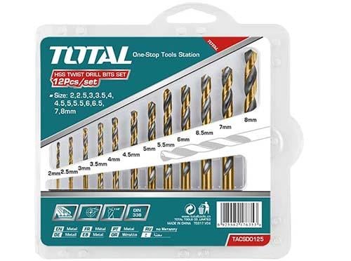 HSS twist drill bits set TOTAL TACSD0125 طقم ريش ح...