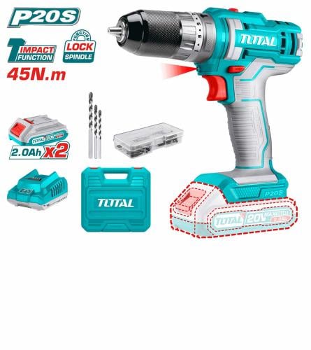 دريل بطارية رجاج راس معدن 20V مع شنطة وطقم ريشة TO...