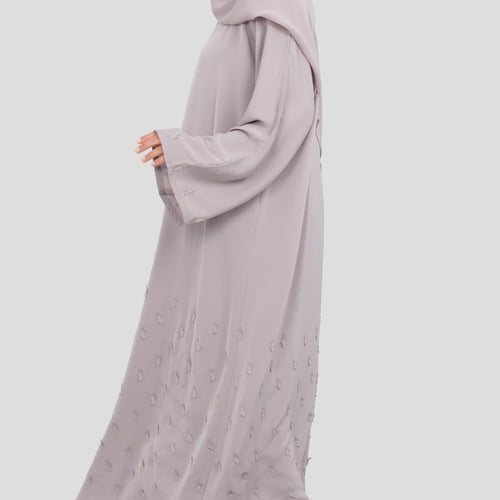 عباية لف ناعمة مزينة بدانتيل على الاطراف