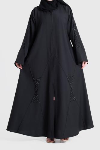 عباية كلوش من الكريب الفاخر مطرزة