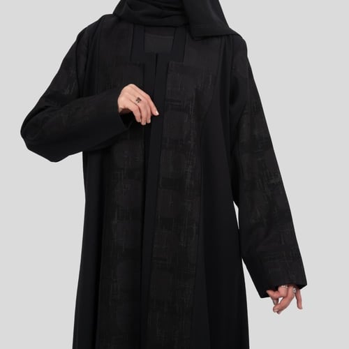 عباية كلوش قماش مشجر الكم دبل