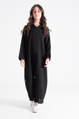 عباية بناتي بقماش مقلم