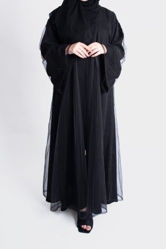 عباية ناعمة بطبقة خارجية من الشيفون
