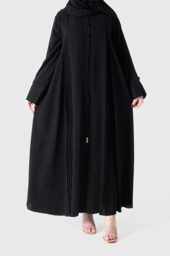 عباية من قماش الكريب بكسرات