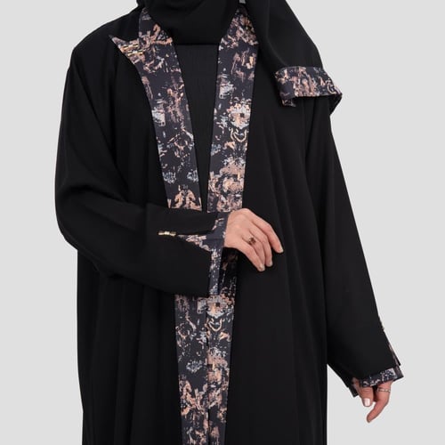 عباية لف أنيقة مصنوعة من قماش الكريب