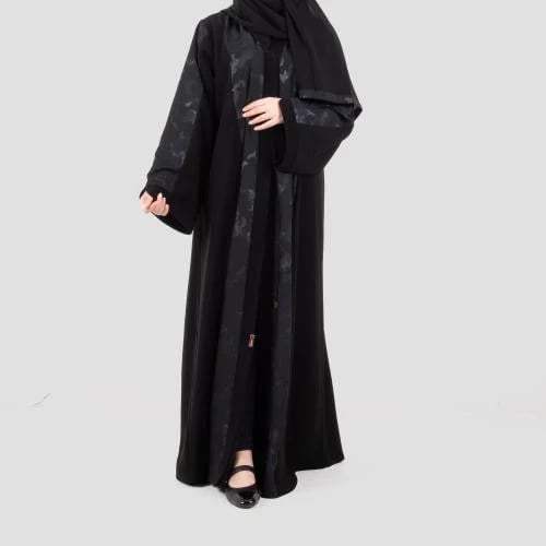 عباية كلوش قماش مشجر الكم دبل