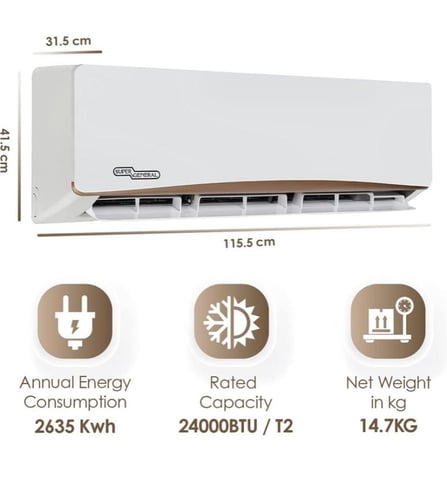 مكيف سبليت سوبر جنرال اونو بلس 18 الف وحده