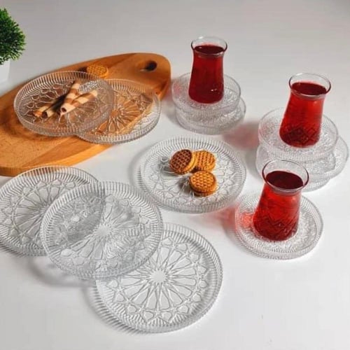 طقم صحون تقديم زجاج (متوفر حجمين)