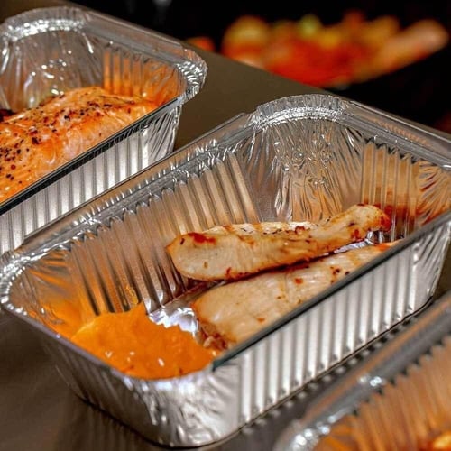 مجموعة صحون قصدير مستطيلة الشكل بغطاء (متوفر اكثر...