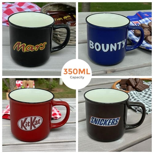 مجموعة أكواب سيراميك بتصميم براندات الشوكلاتة | مث...