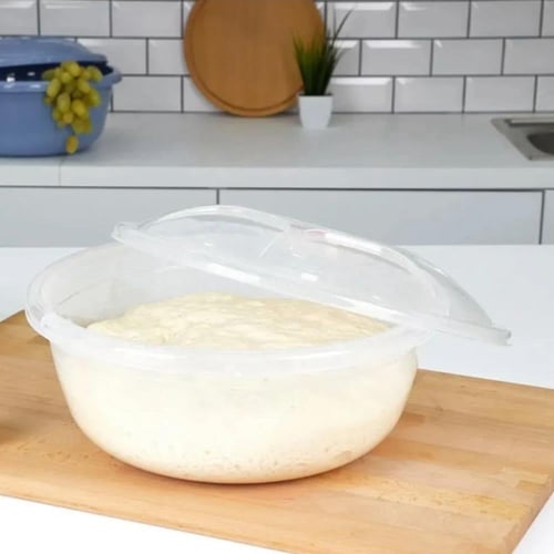 طقم حافظات بلاستيك شفاف ساده مدور (2 حبه) مقاس 5لت...