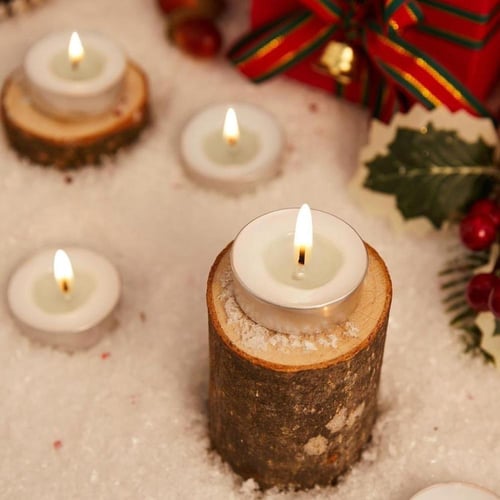 مجموعة شموع صغيرة تيلايت ابيض فاخرة | 50/25 قطعة (...