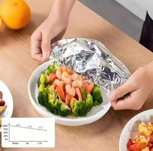 105 قطعة من أغطية الأطباق فويل ألومنيوم قابلة لإعا...