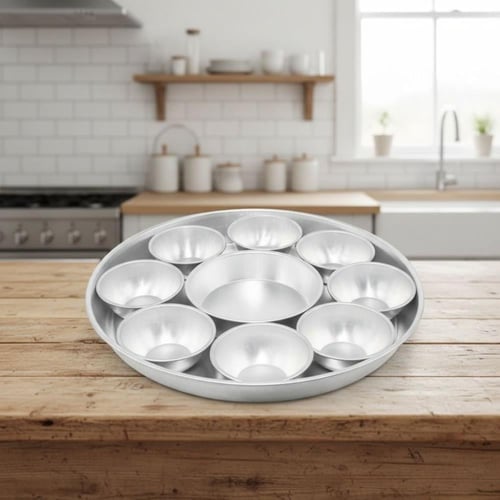 طقم صينية تقديم متعددة الإستعمالات مقسمة إلى 9 أقس...