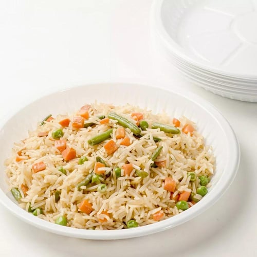 صحون بلاستيك (50 قطعة) دائرية مسطحة ومقسمة | مقاسا...