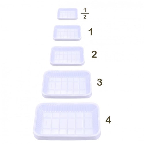 صحون بلاستيك (50 قطعة) مستطيلة | مقاسات متعددة