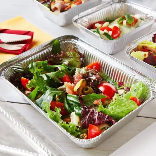 مجموعة صحون قصدير مستطيلة الشكل بغطاء (متوفر اكثر...