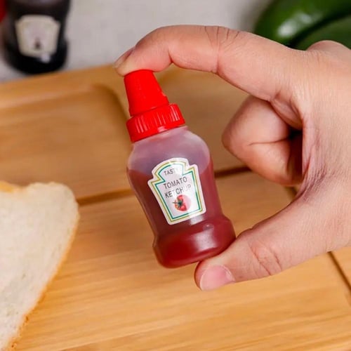 مجموعة علب كاتشب وصوصات بلاستيك صغيرة 25مل - 8 قطع...