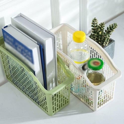طقم سلال تخزين وتنظيم بلاستيك من 2 حبة (متوفر 3 اح...
