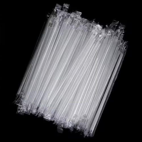 مصاص عصير مستقيم شفاف مغلف 7ملي | طول 230ملي - 180...