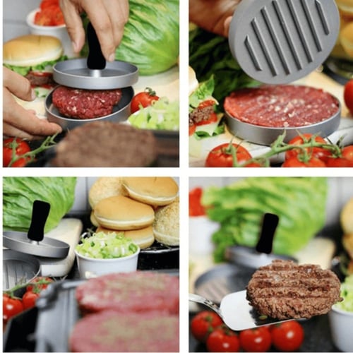 مكبس برجر معدني بمسكة خشب