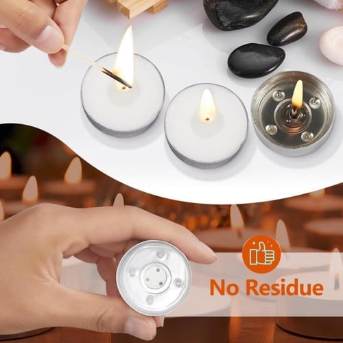 مجموعة شموع صغيرة تيلايت ابيض فاخرة | 50/25 قطعة (...