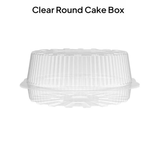 علب بلاستيكية شفافة للكيك بغطاء متصل | 12 حبة (متو...
