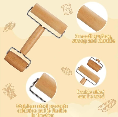 فرادة عجين خشب يدوية مزدوجة | تجانس ودقة في الفرد