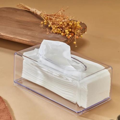 علبة مناديل اكليريك شفافة مستطيلة الشكل