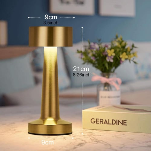 اباجورة مصباح طاولة LED مع مستشعر لمس ذهبي بثلاث د...