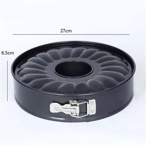 قالب كيك دائرة بقفل وعامود وقاعدة متحركة | 27 سم