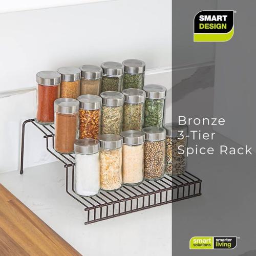 منظم رفوف معدني اسود من 3 طوابق بتصميم ذكي لزيادة...