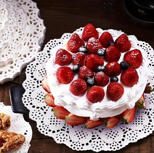 ورق مفارش دانتيل ابيض دائري (متوفر اكثر من مقاس)