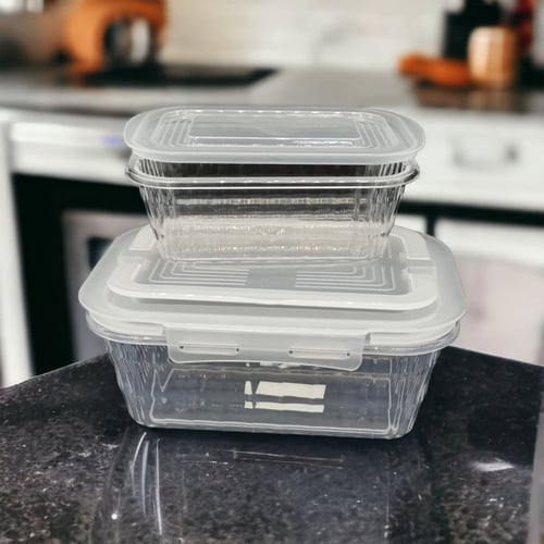 طقم حافظة اكليريك شفافة | 2 قطعة | شكل دائري ومستط...