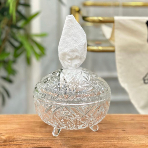 علبة مناديل زجاج - ارتفاع 16سم