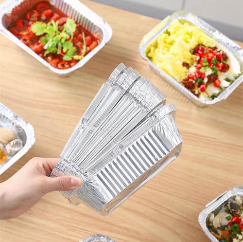 مجموعة صحون قصدير مستطيلة الشكل بغطاء (متوفر اكثر...