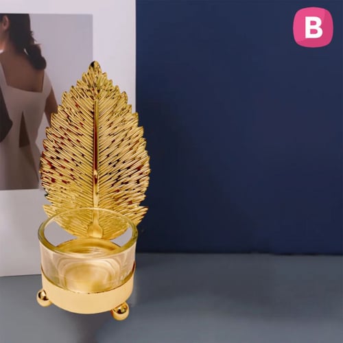 حامل شموع استيل ذهبي زجاجي | 6 حبات (متوفر موديلين...