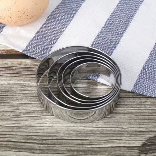 مجموعة قطاعات بسكويت ومعجنات وحلقات قوالب تارت دائ...