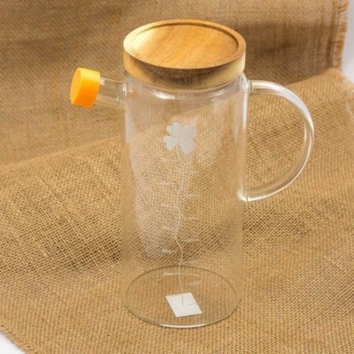 جيك زجاجي بغطاء خشبي 500مل