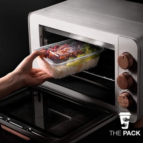 مجموعة علب ميكرويف شفافة مستطيلة الشكل (50 حبه/30...