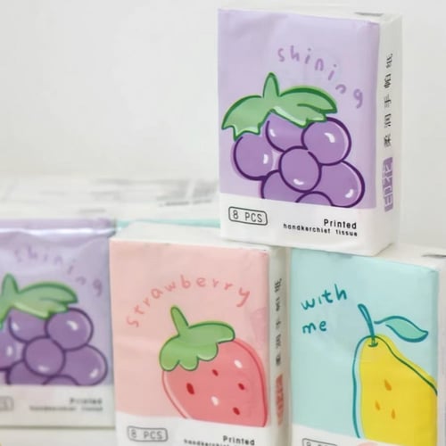 مناديل جيب ستايل فواكة - 9 قطع - منقوشة