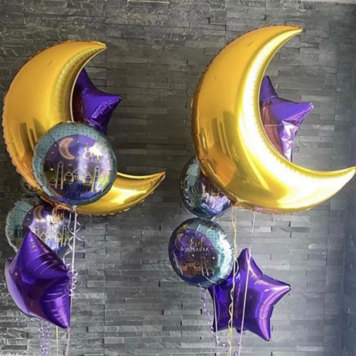 مجموعة بالونات فويل رمضانية من 5 قطع (متوفر 4 مودي...