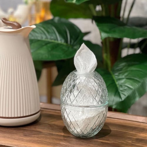 علبة مناديل زجاج - ارتفاع 17سم (متوفر موديلين)