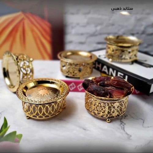 مجموعة ذهبيات تقديم معدنية ( 10 حبات ) ميني بقاعدة...