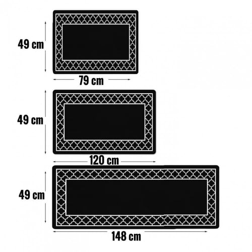 طقم دعاسات ارضيات للمطبخ والمنزل 3 قطع برسومات 3D...