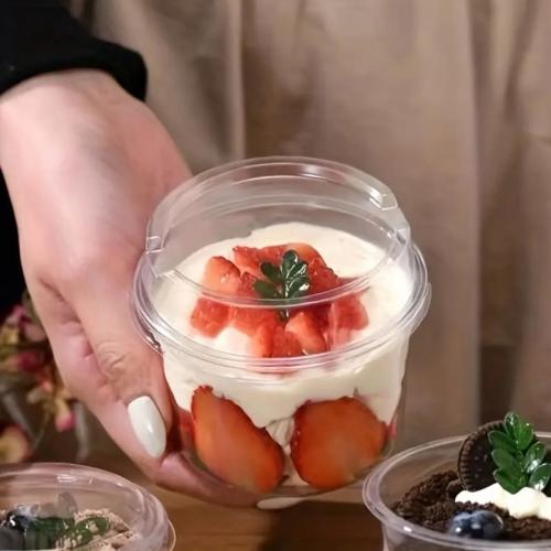 مجموعة علب حلى بلاستيك دائرية مع غطاء محكم ولون شف...