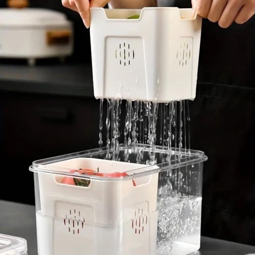 منظم اكليريك شفاف بقفل وغطاء ومصفاة | للحلوى والفو...